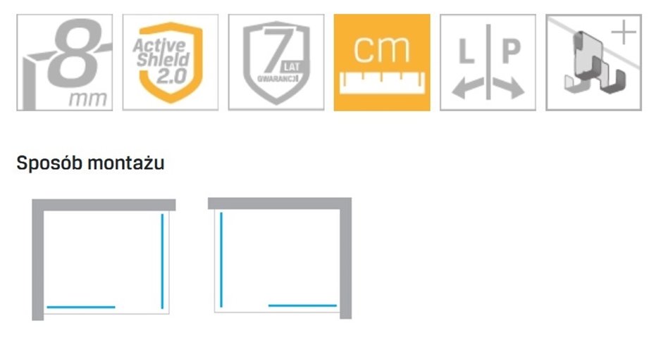 Kabina prysznicowa biały mat 140x80 EXK-2288 New Modus White New Trendy