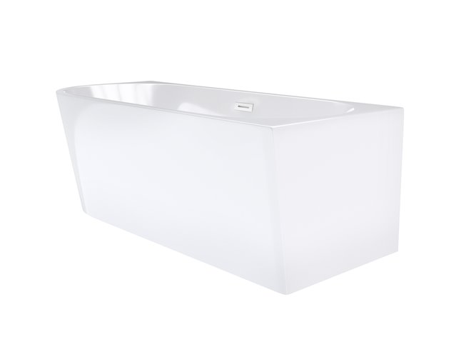 Wanna narożna przyścienna 150 cm Intero Corsan Prawa korek klik-klak biały