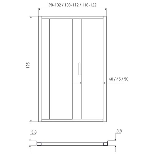 Drzwi prysznicowe rozsuwane 110 cm Solid DS Kerra zdjęcie 4