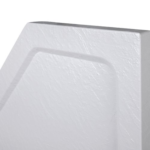 Biały brodzik prysznicowy pięciokątny struktura kamienia 90x90 RAVE-WH-90 wysokość 5 cm