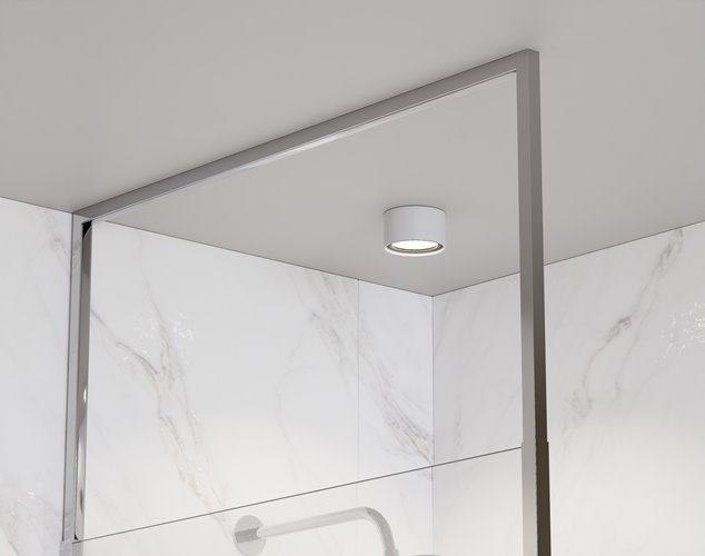 Ścianka prysznicowa w kolorze chrom wspornik sufitowy 120 cm Icon Besco