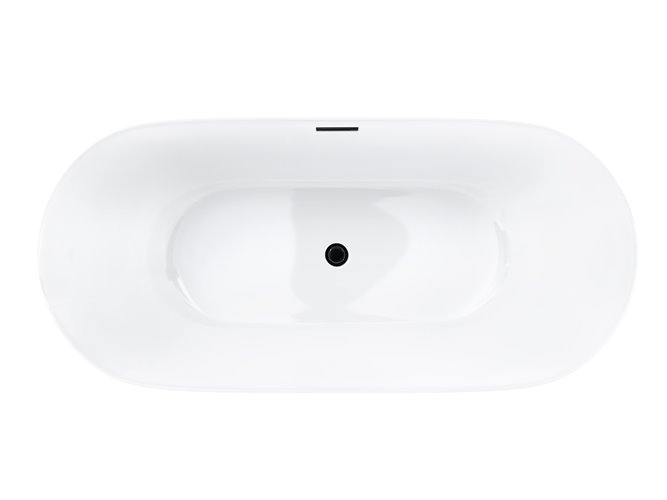 Wanna akrylowa, wolnostojąca Olvena Corsan 160 cm korek klik-klak czarny