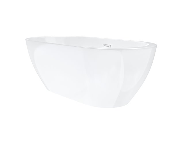 Wanna akrylowa, wolnostojąca Reno Corsan 160 cm korek klik-klak biały