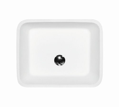 Matowa umywalka nablatowa 40x50 cm z konglomeratu Assos Matt Besco UMMB-A-NB