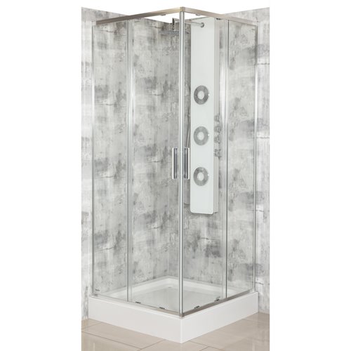 Kabina prysznicowa kwadratowa z brodzikiem 100x100 SQ Solid Kerra