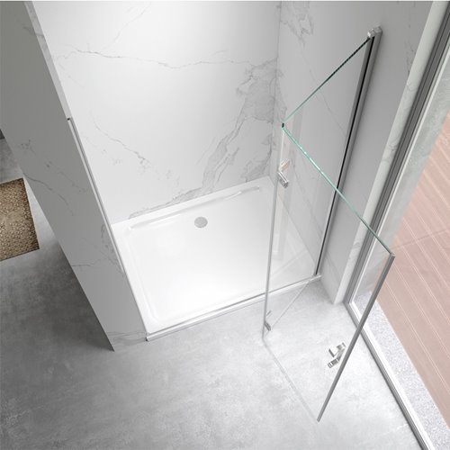 Chromowane drzwi prysznicowe składane do wnęki 90 cm ZES-KZ21C-90