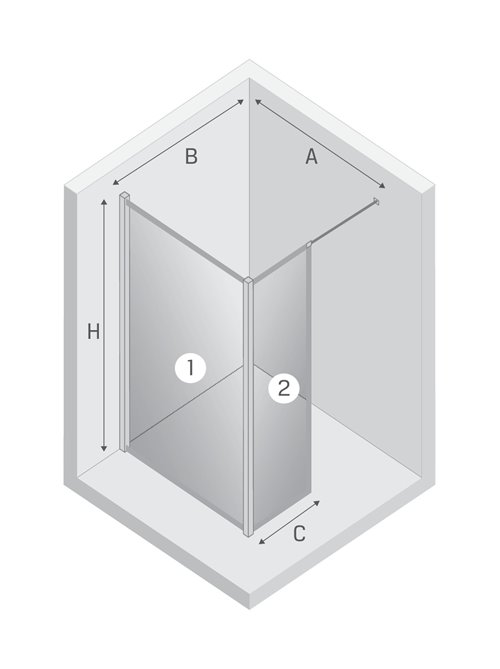 Czarna ścianka prysznicowa rozmiar 110 cm + ścianka 30 cm pełna rama EXK-5584/EXK-5588 New Modus Black