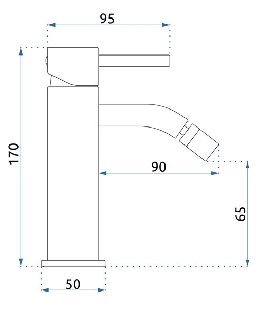 Złoty połysk bateria bidetowa Lungo Rea