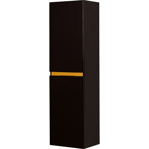 Czarny słupek łazienkowy wiszący złoty uchwyt 144x40 seria Diamond Gold Gante C