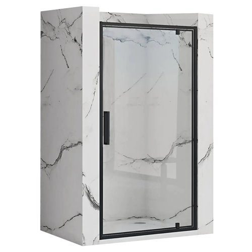 Drzwi prysznicowe z czarnym profilem 80 cm Rapid Swing Rea
