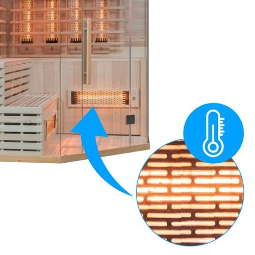 Sauna na podczerwień 6-osobowa 180x180 cm grzejniki kwarcowe i karbonowe Alta7 Infrared