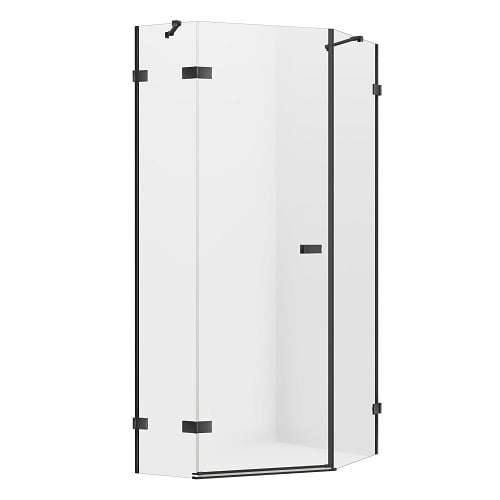 Kabina pięciokątna stal szczotkowana 100x80 EXK-3838 Avexa New Trendy Gunmetal Brushed