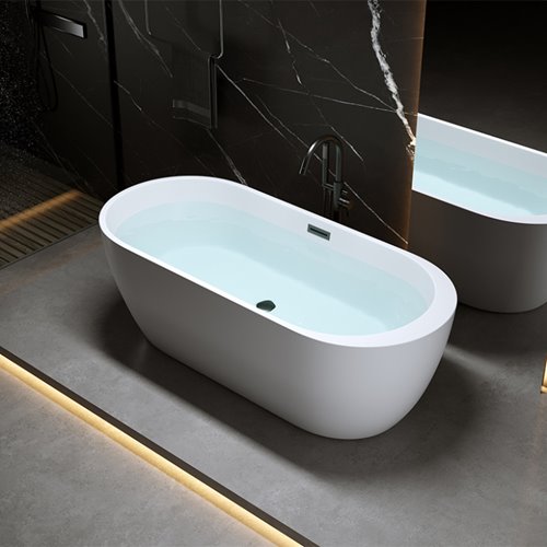 Wanna wolnostojąca biała przelew i korek czarny 170 cm Porto Hydrosan