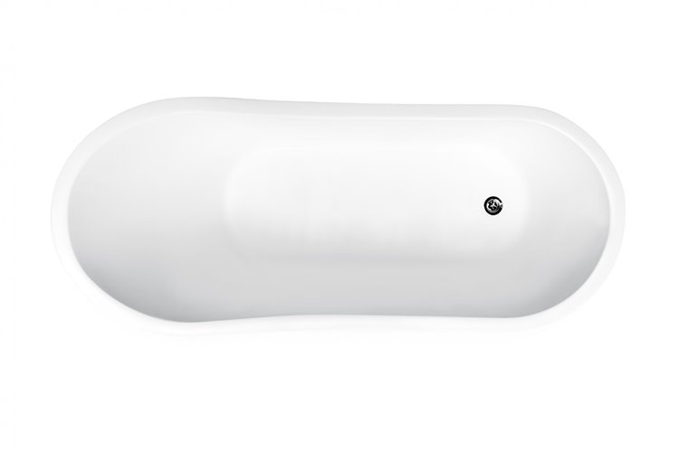 Matowa wanna wolnostojąca 150 cm syfon klik-klak biały Gloria Besco WMMB-150GLW