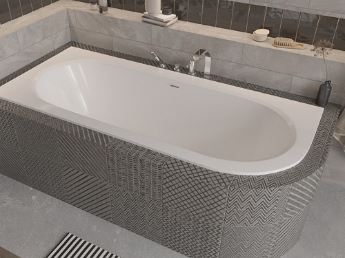 Wanna do zabudowy Avita Slim+ Besco lewa 180x80 cm komplet syfon+ przelew chrom