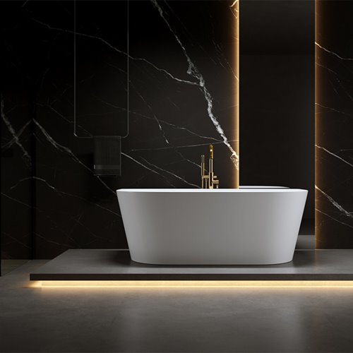 Wanna wolnostojąca przyścienna złote wykończenie 160 cm Lena Hydrosan