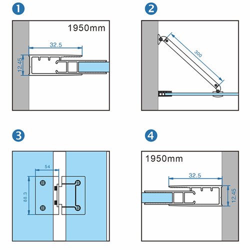 Złota kabina prysznicowa pięciokątna 80x80 drzwi uchylne KZ10A