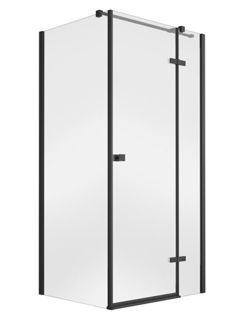 Czarna prostokątna kabina prysznicowa 100x80 prawa Pixa Black Besco
