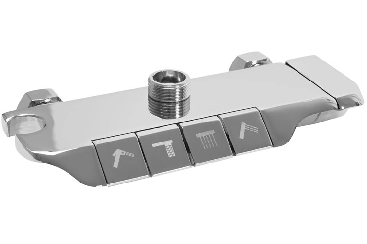 Chromowany zestaw prysznicowy z wylewką Max Rea