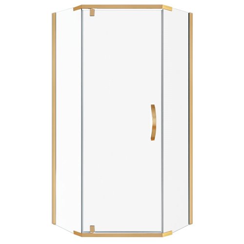 Złota kabina prysznicowa, pięciokątna 90x90 cm Stylio BK502PTZ+