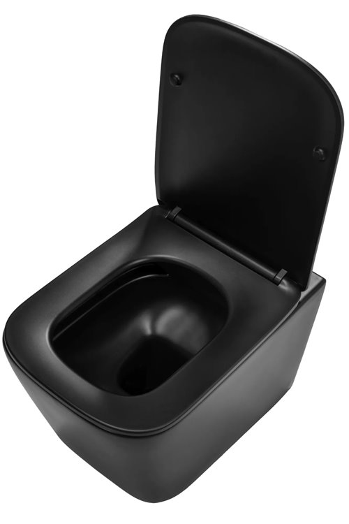 Czarna matowa misa wc wisząca Rimless Raul Rea