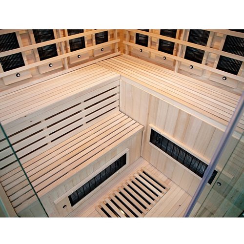 Sauna na podczerwień 6-osobowa 180x180 cm grzejniki kwarcowe i karbonowe Alta7 Infrared
