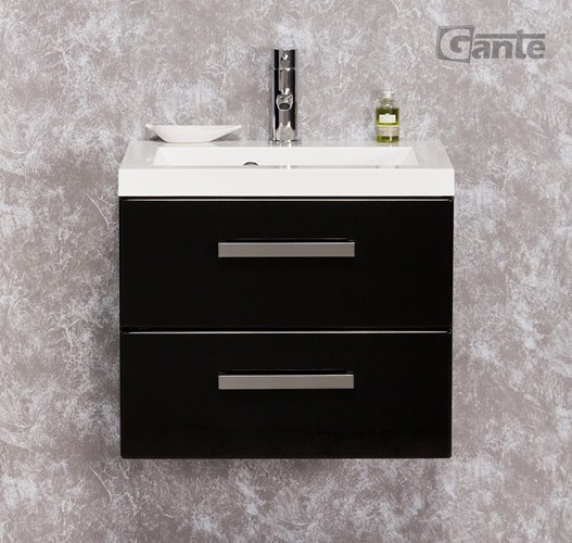 Szafka wisząca kolor czarny z umywalką 50/39/2 seria Fokus C