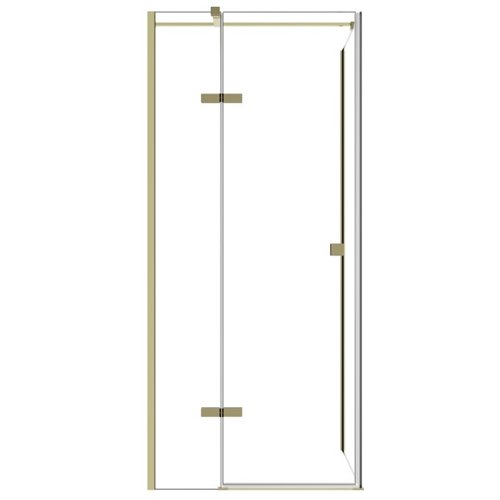 Złota kwadratowa kabina prysznicowa 90x90 lewa Pixa Gold Besco