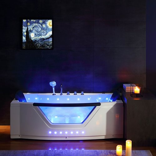 Wanna z hydromasażem przyścienna 170x76 cm Uran 931 Hydrosan