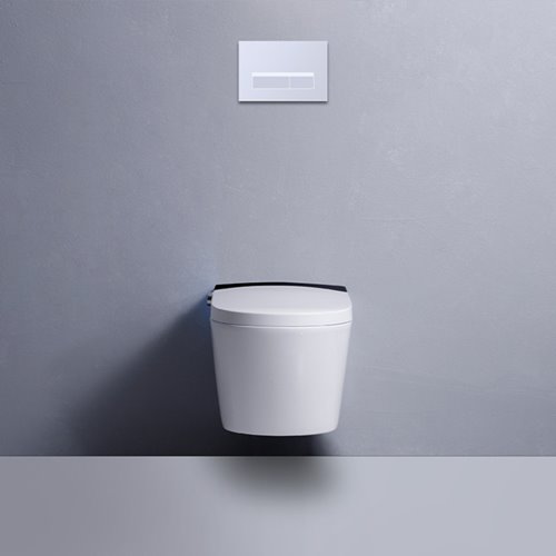 Zestaw podtynkowy wc stelaż + miska automatyczna myjąca przycisk chrom Drop