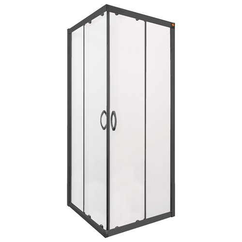 Czarna kabina prysznicowa kwadratowa 90x90 cm Stylio BK502QTK+