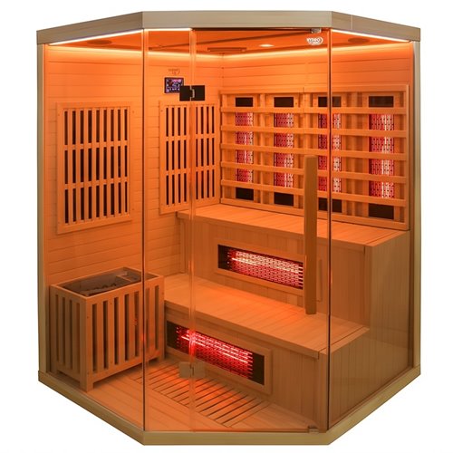 Sauna Combo na podczerwień + fińska 5-osobowa 150x150 cm Moss1 6KW