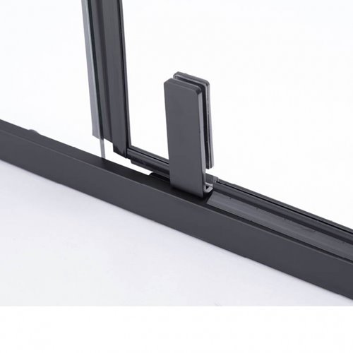 Czarna prostokątna kabina prysznicowa 100x80 drzwi uchylane BS12A