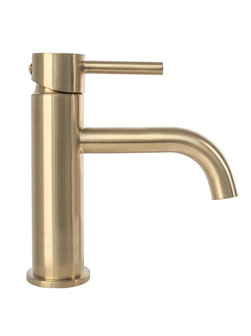 Bateria umywalkowa niska Lungo Rea złoto szczotkowane