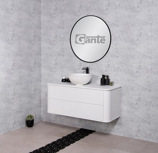 Szafka łazienkowa wisząca LILIA SMOOTH 120 cm biały mat z umywalką Gante