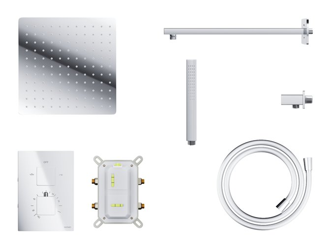 Podtynkowy zestaw prysznicowy z termostatem kolor chrom ZA25TCH Ango Corsan