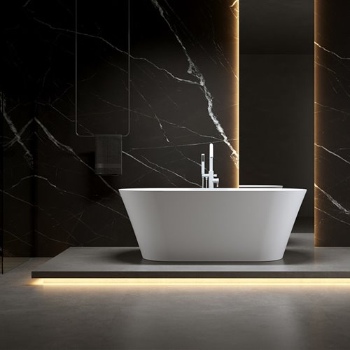 Wanna wolnostojąca biała przelew oraz korek biały 150 cm Lizbona Hydrosan