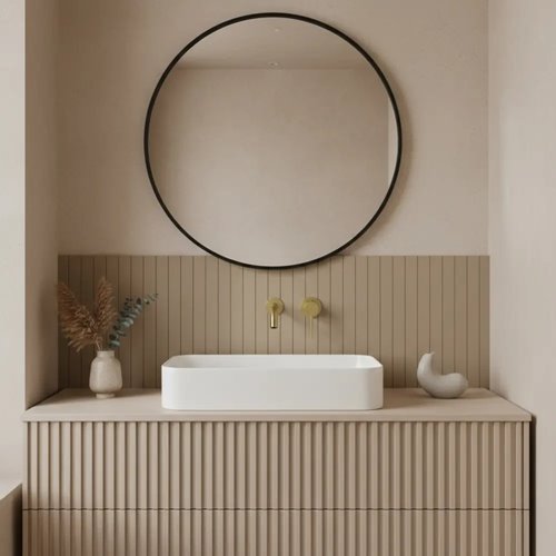 Bateria umywalkowa podtynkowa box Rea Clif złoto szczotkowane