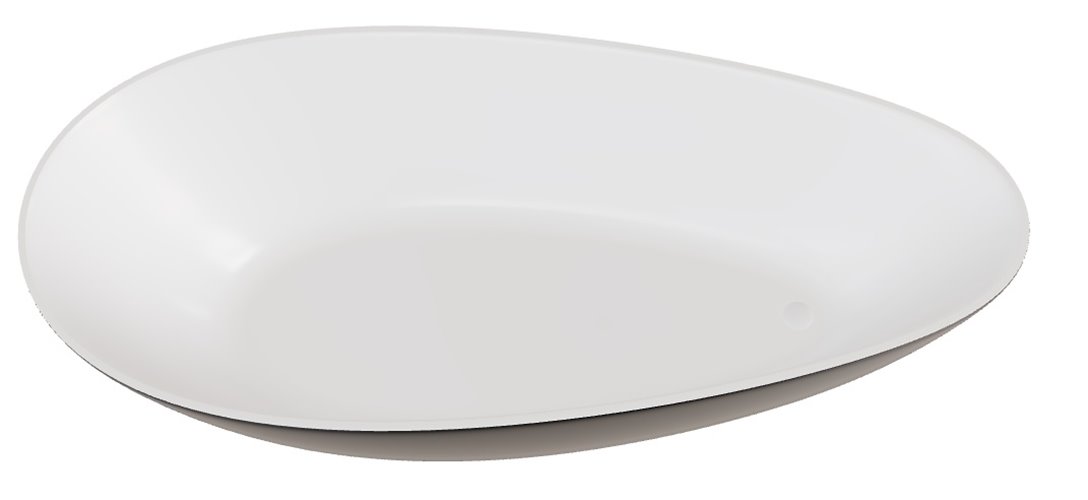 Wanna wolnostojąca z konglomeratu syfon czyszczony od góry biały Goya 160 B&W Besco WMD-160-GWW