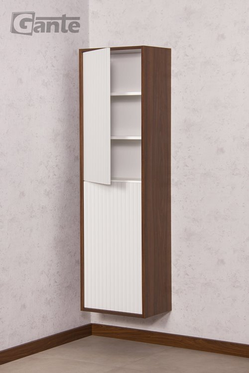 Słupek łazienkowy wiszący dąb wenge/biały mat 155x45 cm Venus Gante