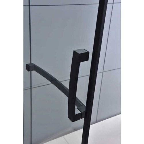 Czarna kabina prysznicowa pięciokątna 80x80 drzwi uchylne KZ4026A