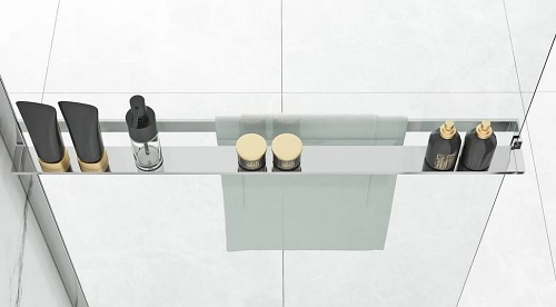 Ścianka prysznicowa z półką i wieszakiem 80 cm Aero Evo Rea