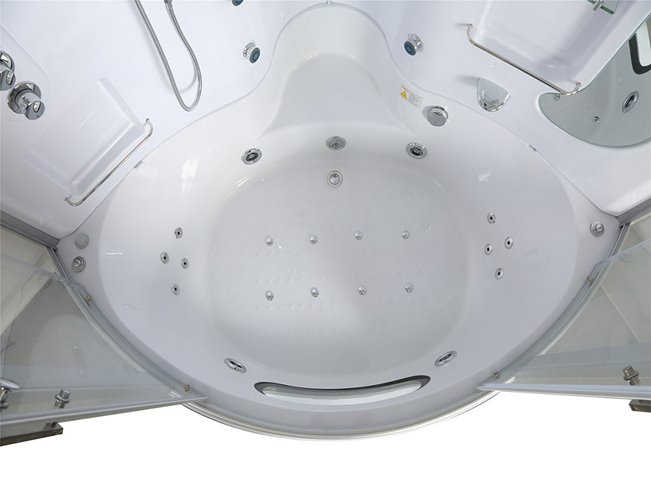 Duża wanno kabina Spa z hydromasażem + sauna parowa 155x155 cm MO-0543