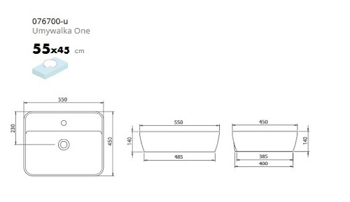 Umywalka One 55 cm Cerastyle