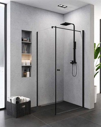 Czarna kabina prysznicowa prostokątna 90x80 Superia Black New Trendy K-0801
