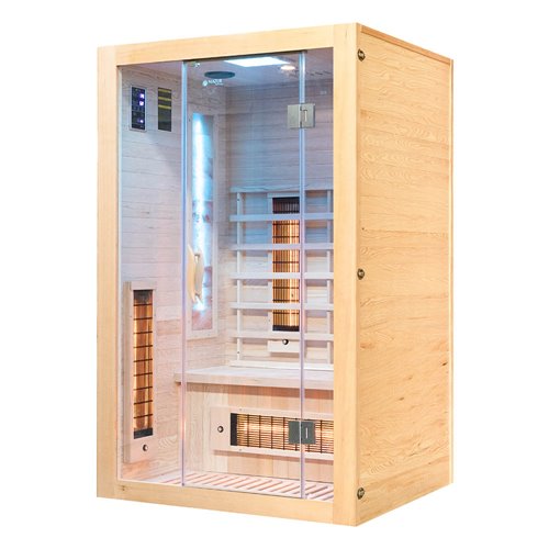 Sauna na podczerwień dwuosobowa panele sól himalajska 120X105X190CM MO-EA2R Infrared Mazur
