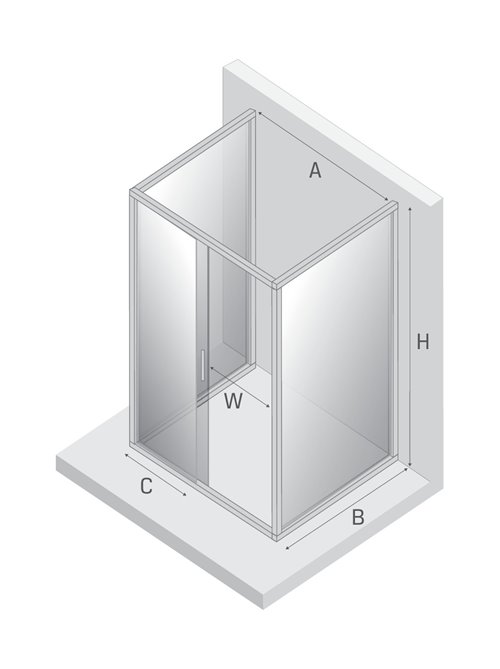 Kabina prysznicowa przyścienna 100x90 K-0477 New Corrina New Trendy