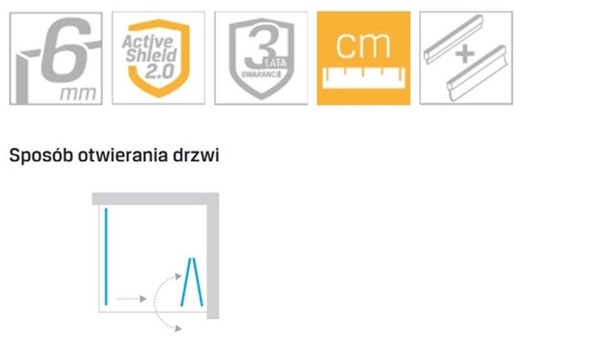 Kabina prysznicowa 80x90 prawa D-0152A/D-0088B New Soleo New Trendy