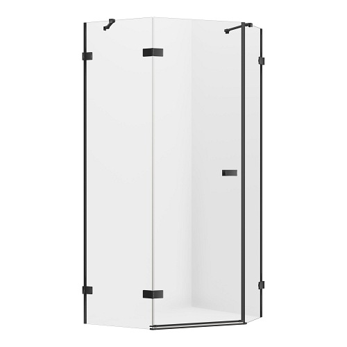 Czarna kabina pięciokątna 100x80 EXK-3881 Avexa New Trendy Black