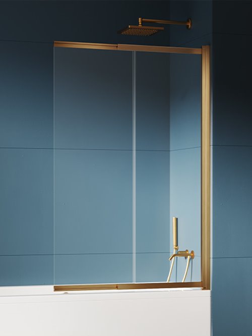 Parawan wannowy rozsuwany złoto szczotkowane 100x150 P-0263 Sensi Gold Brushed New Trendy